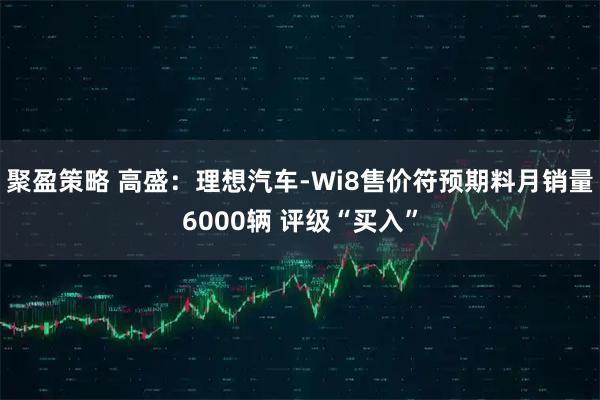 聚盈策略 高盛：理想汽车-Wi8售价符预期料月销量6000辆 评级“买入”