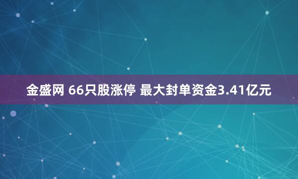 金盛网 66只股涨停 最大封单资金3.41亿元